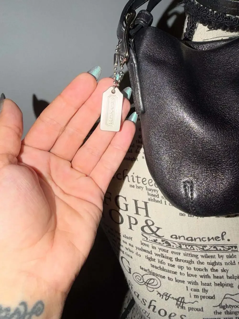 Vintage Coach Legacy Black Leather Demi Mini Hobo Bag